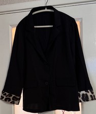 Women’s Blazer With Leopard Print Cuffs New Without Tags Size L