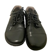 Lems Nine2Five Black Leather Dress Oxford Shoes Round Toe Lace-Up unisex men 8