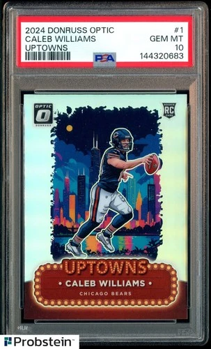 #1 2024 Donruss Optic Uptowns #1 Caleb Williams Bears RC Rookie SSP PSA 10