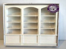 NEW  1:12 Dollhouse Miniature 3 Sectioned White Bookcase  9in wide x 7in tall