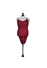 Love J Burgundy Ribbed Bodycon Midi Dress | 2X | Adjustable Straps | Fall Maroon