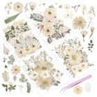  98Pcs White Dried Pressed Flowers for Crafts, Gifts Pressed 98pcs white