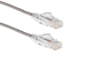 Cat6 Cable Ethernet mince, sans ardeur, 10 Ft, gris