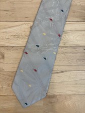 Vintage Gray Adolfo Men  s Neck Tie 100 Silk Multicolor Abstract Pattern 3  W