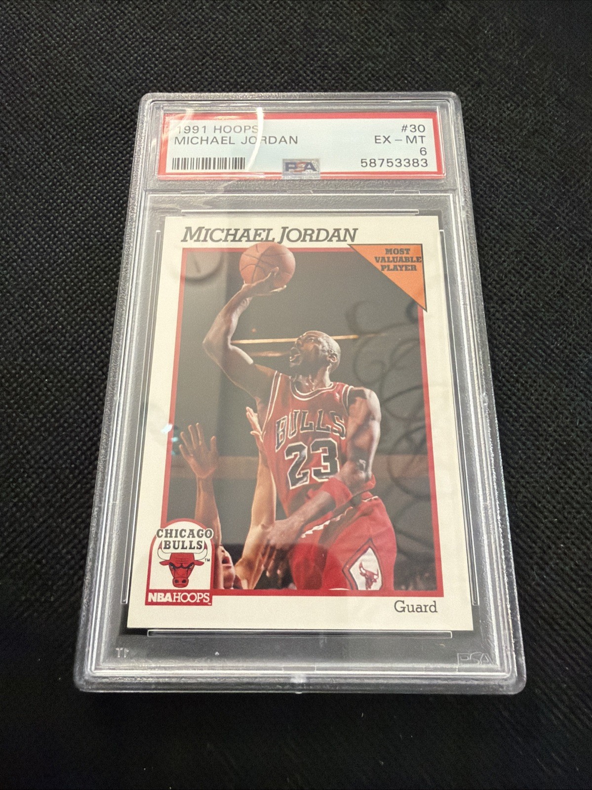 Michael Jordan 1991 Hoops #30 - PSA 6 - Nice Clean Slab view 3