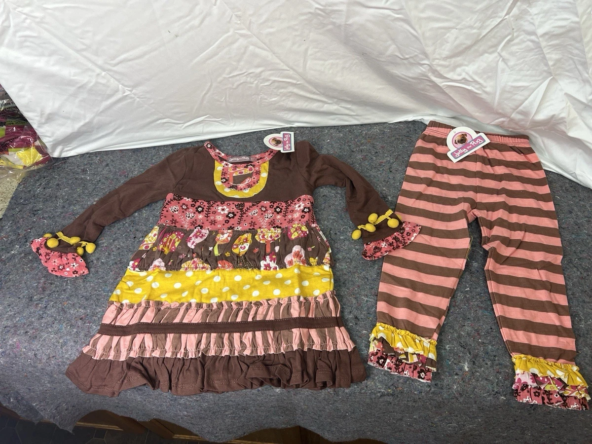 Girls Jelly the Pug Pajamas Size Pjs Sz 4 4T / 100 EUC