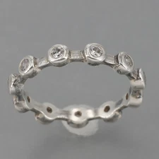 Retired Silpada Sterling CZ ROUNDABOUT Stackable Eternity Ring R2063 Sz 4.25+