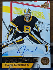 Upper Deck 2021-22 NHL Star Rookie Box Set Jeremy Swayman #3 Rookie Auto Bruins