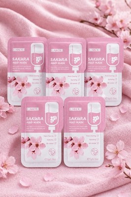 LAIKOU Sakura Gesichtsmaske 5x Sachet Set Porenreinigung Hydrating Oil Control