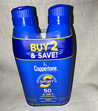 Coppertone Sport SPF 50 Sunscreen Spray Water Resistant 2 Pack 5.5 oz
