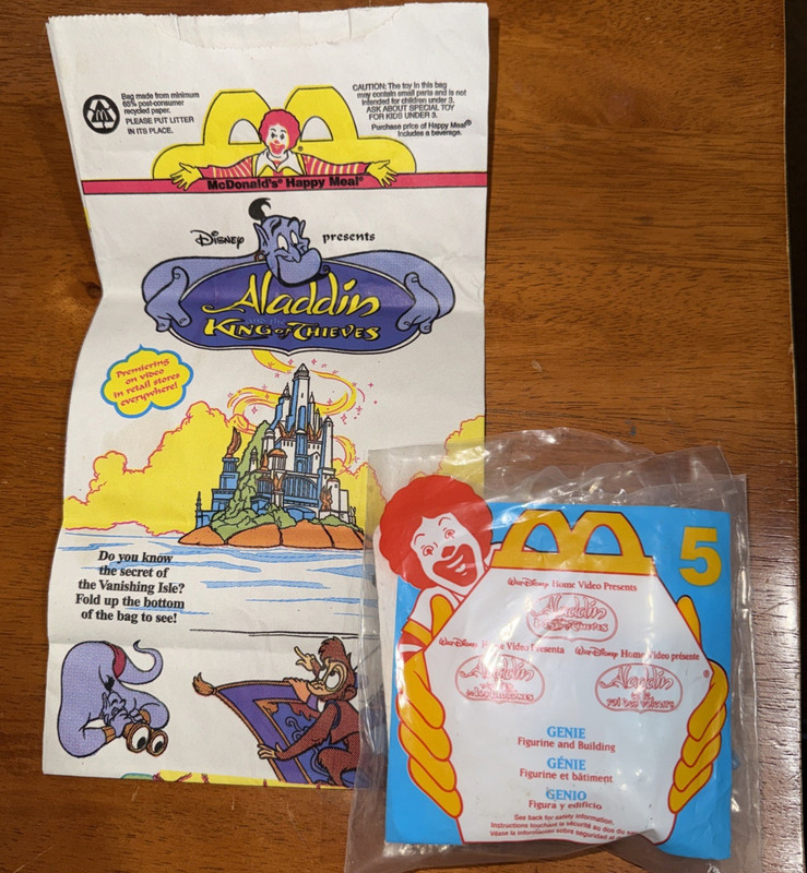 VINTAGE MCDONALD’S DISNEY ALADDIN HAPPY MEAL TOY – GENIE - 1996
