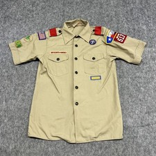 VINTAGE Boy Scouts of America Shirt Youth Large Uniform Patches USA 00s 58983