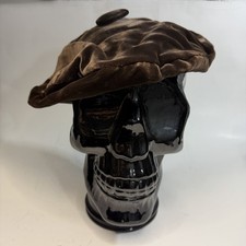 Vintage Chocolate Brown Velvet Beret 1950s Union Made