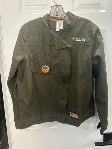 Disney Star Wars Galaxy's Edge Resistance Logo Jacket Green Rebel Spire Sz M