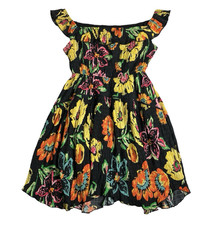 Urban Outfitters Aubrey Mini Dress Womens Small Floral Off Shoulder Eyelet Black