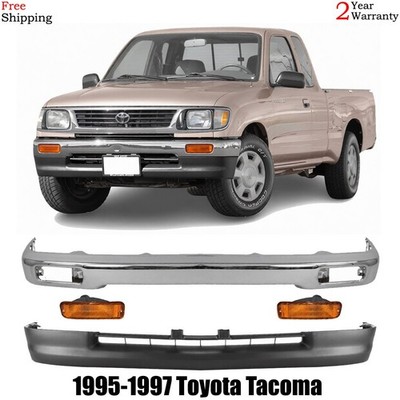 Front Bumper Chrome Steel & Lower Valance Kit For 1995-1997 Toyota Tacoma