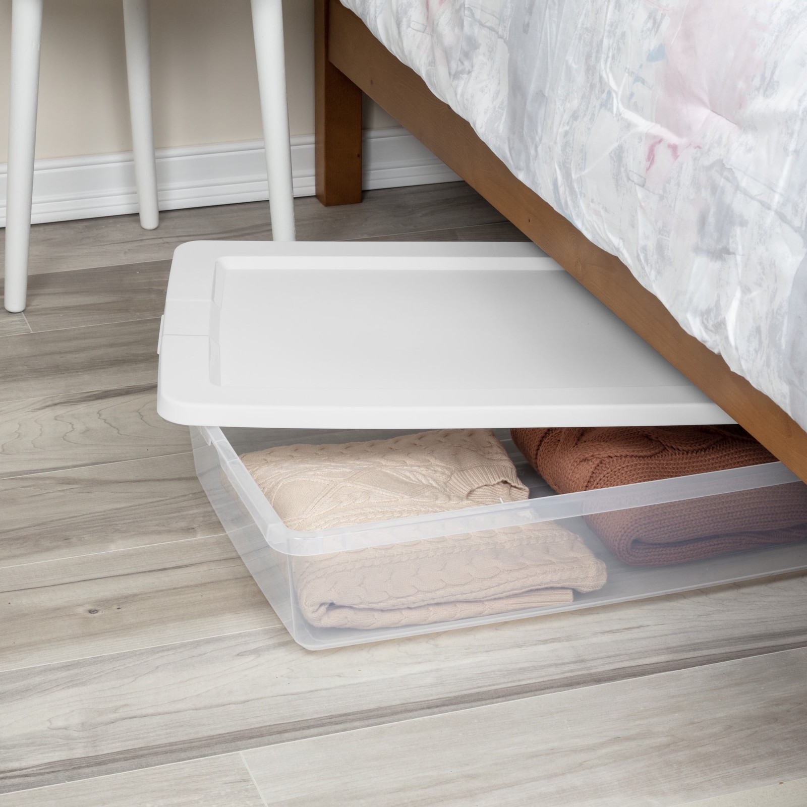 (2-Pack) 41Qt Clear Sterilite Storage Bin with Snap Lid