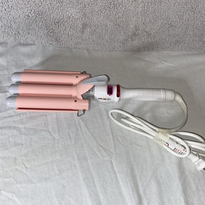 INH Insert Name Here Hair Waver 25mm Triple Barrel Crimper Curling Iron Pink