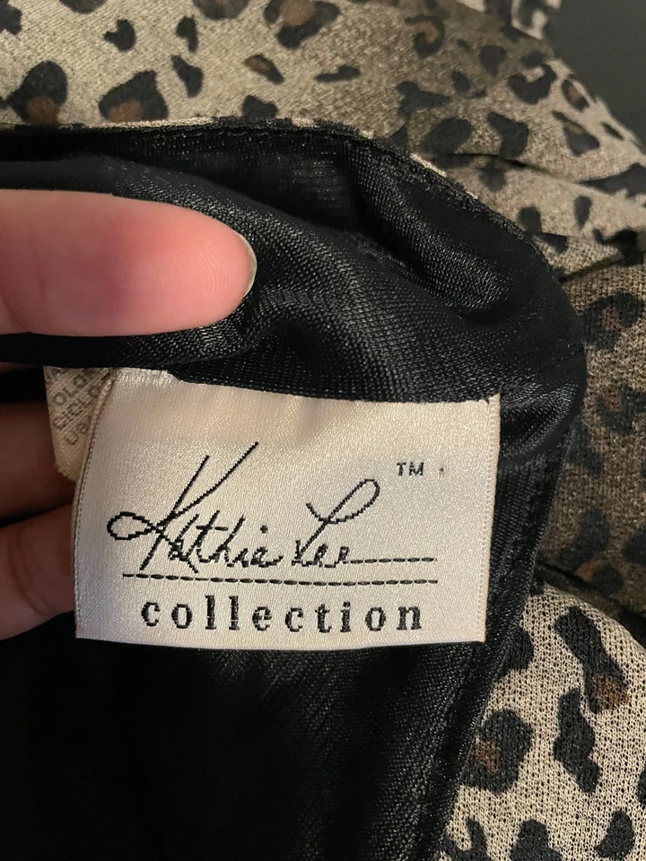 Vestido Vintage Colección Kathie Lee Mujer Mediano Estampado Leopardo Mob Wife Años 90 Foto 3 de 4