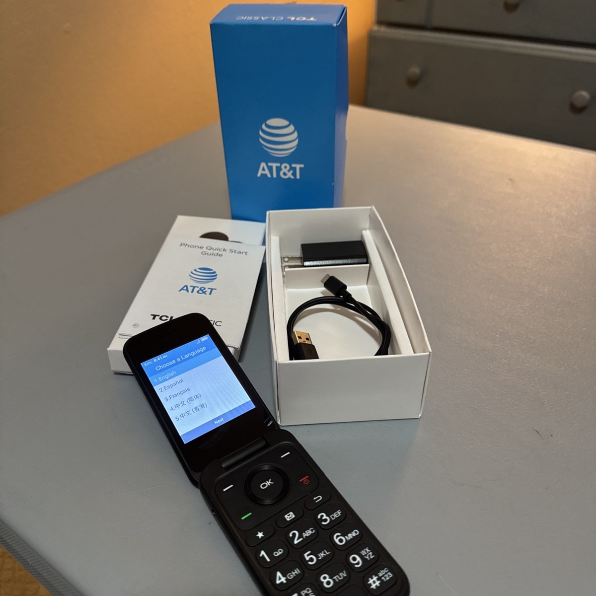 TCL Classic 4058R AT&T 4G LTE Flip Phone 8GB Carbon Black | eBay