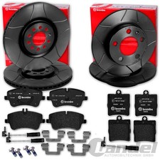 brembo BREMSSCHEIBEN + BEL&Auml;GE VORNE+HINTEN f&uuml;r MERCEDES C-KLASSE W203 CL203 W209