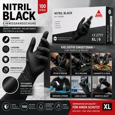 Nitril Handschuhe Schwarz Puderfrei  Latexfre...