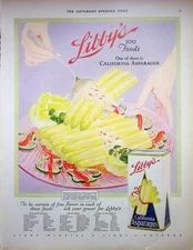 Original 1928 Vintage print AD: Libby's California Asparagus #Collective Series