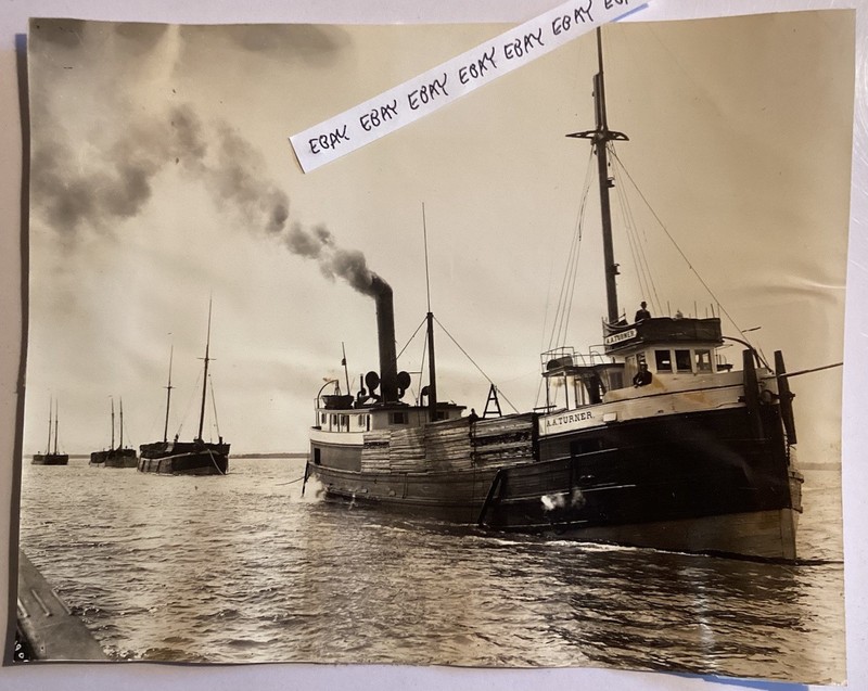 1872 A.A. TURNER GREAT LAKES LUMBER STEAM SHIP BARGE BUILT TRENTON MI. 2 PHOTOS