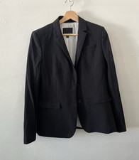 Banana Republic Womens Black Wool Lined Blazer Jacket Size 8 Button Pockets