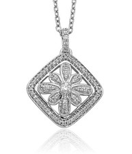 14K Solid White Gold Diamond Chain Necklace