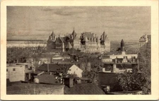 Albany New York NY State Capitol City Aerial View Black White Postcard