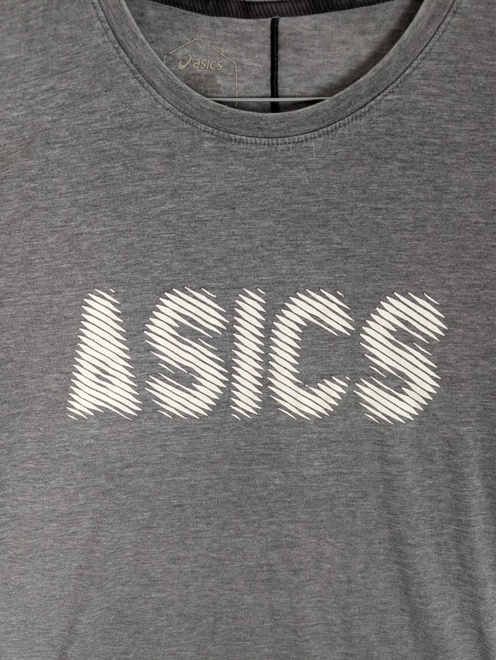 Asics Shirt Mens Medium M D1 Grey Lightweight Running Training Gym Tee - image 3 of 4
