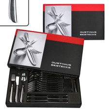 60tlg Twist Komplett-Besteck-Set für 12 Personen Messer Gabel Löffel Edelstahl