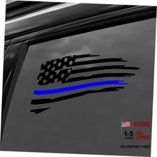 American Flag Sticker Decals, Car Window Decals, American Flag Thin Black Blue