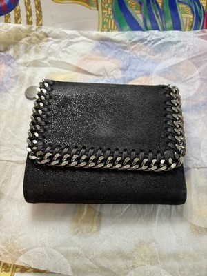 Stella McCartney Falabella Small Flap Wallet - Black - FULL SET