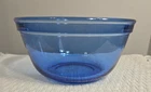 Vintage Anchor Hocking Ovenware Cobalt Blue Glass Mixing Bowl 2.5 QT 8”x4”