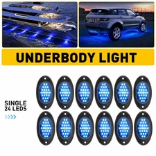12PODS Blue LED Rock Light Underbody Kit Glow Neon Lamp Universal Fit Jeep Truck