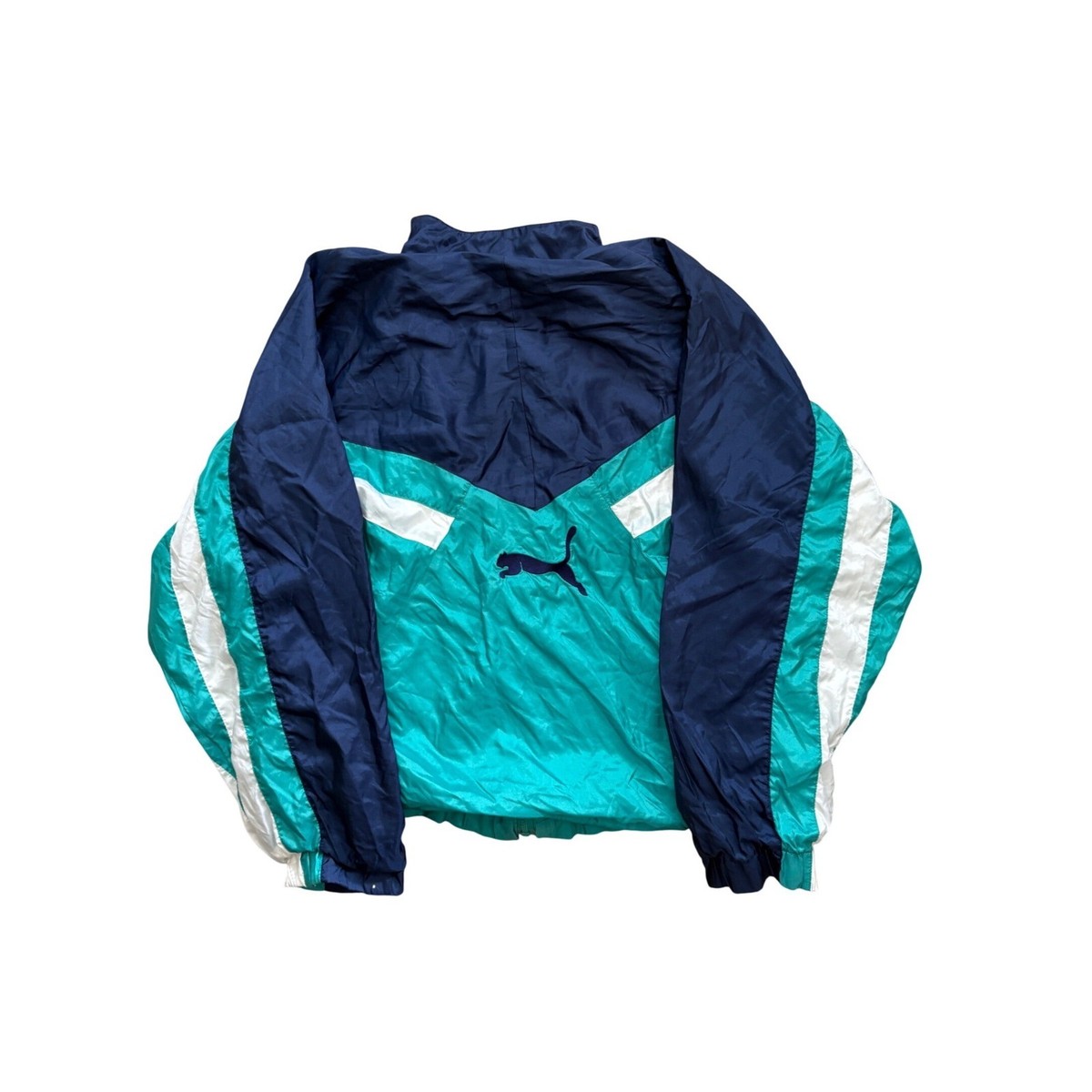 Puma フルジップジャケット ライムグリーン/ネイビー 90's PUMA（プーマ）の「PUMA プーマ ユニセックス PUMA TEAM ボンバー