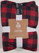 Eddie Bauer Oversized Down Cardinal Throw  50”x72” 550FP