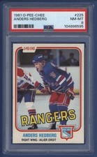 1981-82 OPC O-PEE-CHEE #225 ANDERS HEDBERG PSA 8 NM-MT New York Rangers