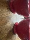 2 Amazing Vintage Mugs Anthropolgie Biscuit Red Floral Embossed Hot Cocoa 🔥 — photo 5