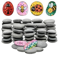 Natural Smooth River Rocks For Painting Flat Stones Craft Decoration 65 PCS