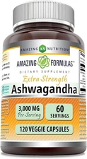 Amazing Formulas Ashwagandha Extract Supplement 3000 Mg Per Serving 120 Capsules