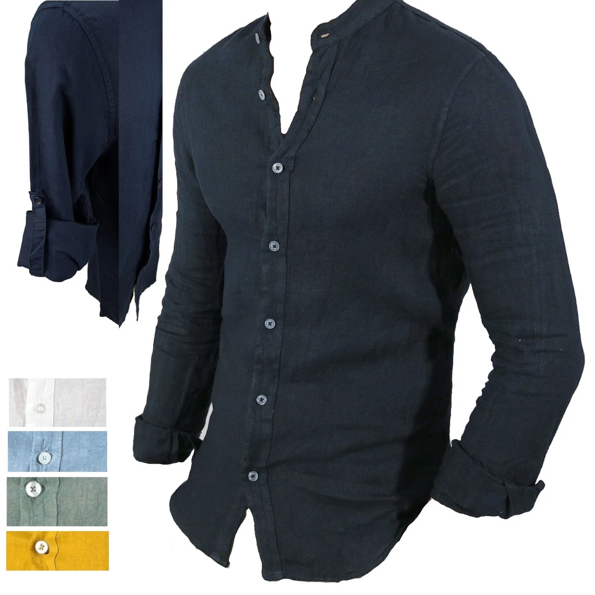 MILENA CAMICIA DA UOMO MEZZA MANICA IN PURO LINO REGULAR FIT - Ballabio