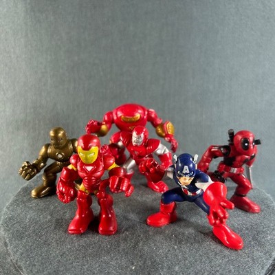 Marvel Super Hero Squad Iron Man Deadpool Captain America Hulkbuster Lot Hasbro