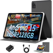 Tablet 10 Inch, 2025 Android 15 Tablets, 18GB 128GB, 1TB Expand, Widevine L1 Com