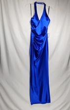 B Darlin Womens Halter Evening Sheath Dress Juniors Size 11/12 Blue NWT