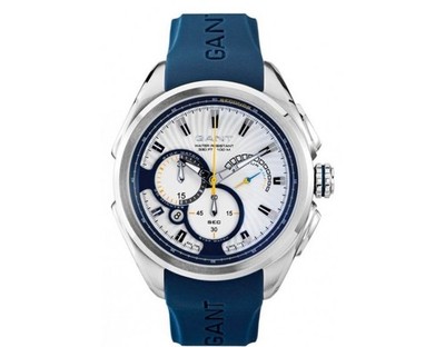 Gant Watch Silicone Strap Men's White Dial Stainless Steel Water Resistant 100M