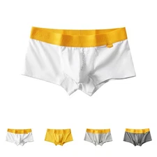 Men's Comfortable Low Rise Boxer Briefs Breathable Underwear in Cotton