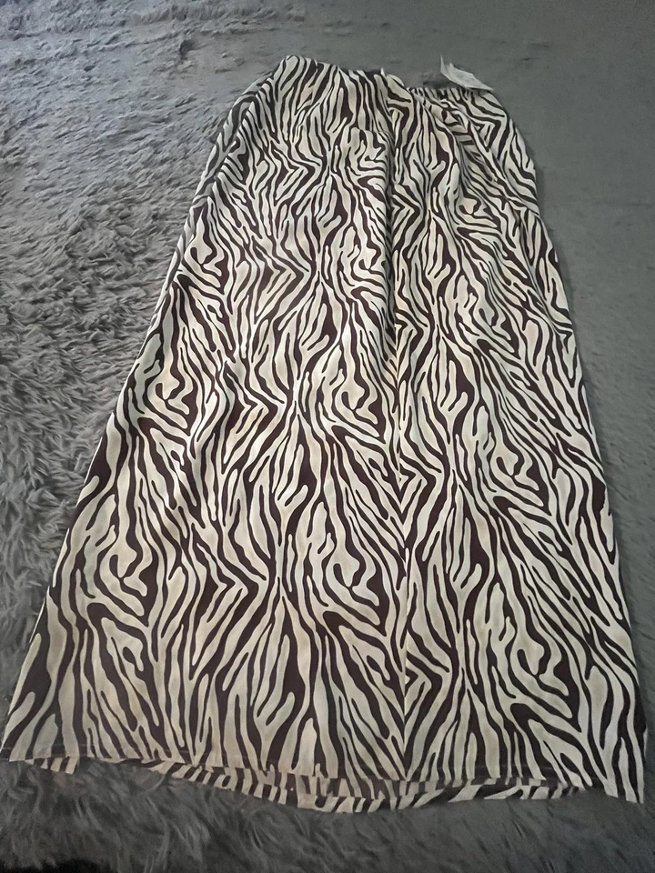 Falda Preston & York Mujer 10 Marrón Estampado Cebra Envolvente Seda Carrera II 811B0304 Foto 2 de 4